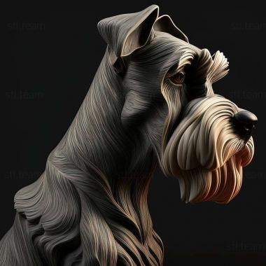 3D model Zwergschnauzer dog (STL)